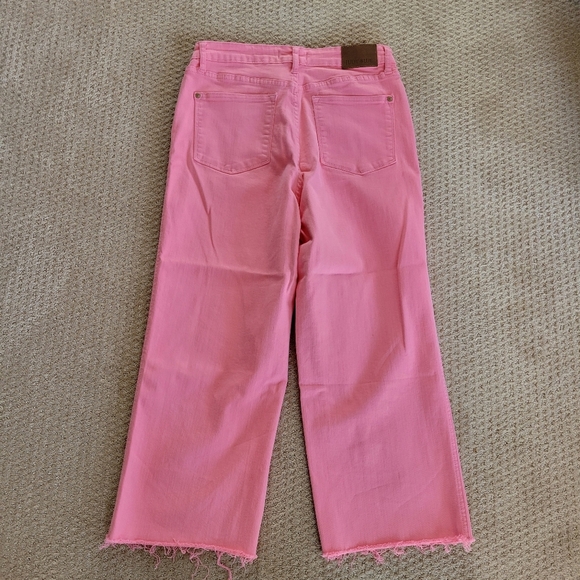 Judy Blue Pink Lisa High Rise Control Top Wide Leg Crop Jeans Size 13 / 31 - Picture 7 of 9